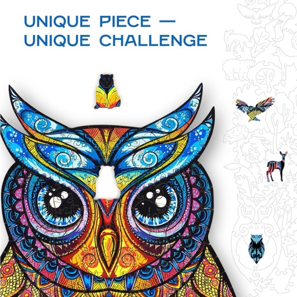 Unidragon Charming Owl Wooden Puzzle King Size 330pcs - Picture 3 of 7